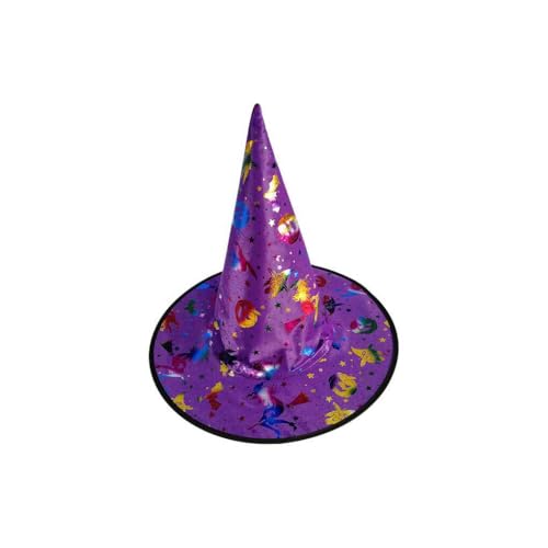 KIXZSAZ Atmungsaktive, hautfreundliche Kinderkappen Zauberer Maskerade Hexenhut Halloween Party Cosplay Zubehör Requisiten Kleid Ornamente, Violett KIXZSAZ Atmungsaktive, hautfreundliche Kinderkappen Zauberer Maskerade Hexenhut Halloween Party Cosplay Zubehör Requisiten Kleid Ornamente, Violett von KIXZSAZ