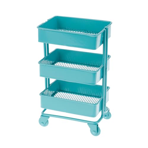 KIXZSAZ Cart Storage Rack Dolly House Simulierte dreischichtige Karren Schöne Metallrahmen Miniatur Einfache helle Toys von KIXZSAZ