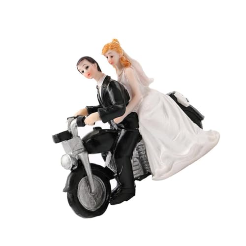 KIXZSAZ Charmante Hochzeit Braut Bräutigam Paar Motorrad Harz Figur Kuchen Topper Dekoration KIXZSAZ Charmante Hochzeit Braut Bräutigam Paar Motorrad Harz Figur Kuchen Topper Dekoration von KIXZSAZ