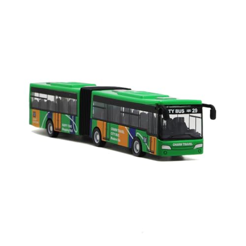 KIXZSAZ Doppelte Abschnitte Zurückziehen Auto Bus Kinder Spielzeug Modell Simulation Fahrzeug Kleinkinder Geburtstagsgeschenke Eltern Kind Interaktiv, Grün von KIXZSAZ