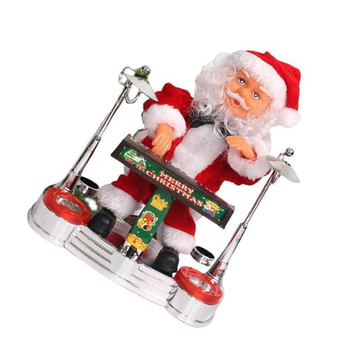 KIXZSAZ Elektrischer Weihnachtsmann für Kinder, der realistische Klaviermusik spielt, Puppen, niedliches Saxophonspielzeug, exquisites Trommelspielzeug, Weihnachtsdekorationen, Bunt von KIXZSAZ