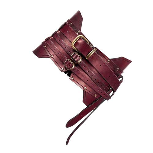 KIXZSAZ Gepanzerter Gürtel und Rüstungsset – langes und breites mittelalterliches Kunstleder Kostüm für Erwachsene, Piratenritter, Rotwein KIXZSAZ Gepanzerter Gürtel und Rüstungsset – langes und breites mittelalterliches Kunstleder Kostüm für Erwachsene, Piratenritter, Rotwein von KIXZSAZ