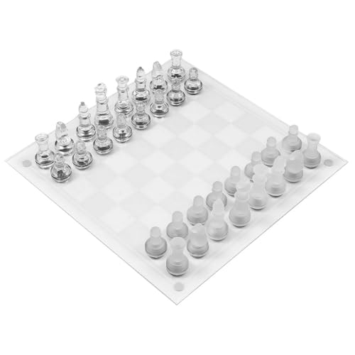 KIXZSAZ Glas Schachspiel mit Brett Tischplatte Vintage Kristall Schachbrett Weihnachtsspiel Bildungsbedarf Mittelstücke Haushalt KIXZSAZ Glas Schachspiel mit Brett Tischplatte Vintage Kristall Schachbrett Weihnachtsspiel Bildungsbedarf Mittelstücke Haushalt von KIXZSAZ