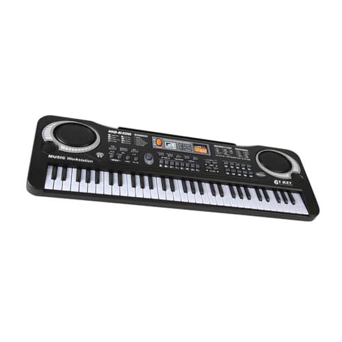 KIXZSAZ Kinder 61 Tasten Elektrische Klavier Multifunktionale USB Digitale Tastatur Kinder Musikinstrument Lernen Spielzeug Party Gefälligkeiten , Schwarz von KIXZSAZ