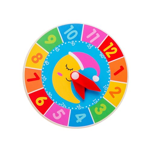 KIXZSAZ Kinder Holzuhr Spielzeug Stunde Zweite Erkenntnis Bunte Uhren Spielzeug Pädagogisches Unterrichtsmaterial Schule Kindergarten, Mond KIXZSAZ Kinder Holzuhr Spielzeug Stunde Zweite Erkenntnis Bunte Uhren Spielzeug Pädagogisches Unterrichtsmaterial Schule Kindergarten, Mond von KIXZSAZ