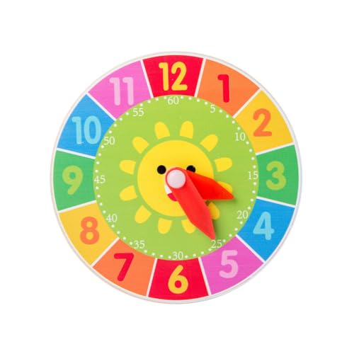 KIXZSAZ Kinder Holzuhr Spielzeug Stunde Zweite Erkenntnis Bunte Uhren Spielzeug Pädagogisches Unterrichtsmaterial Schule Kindergarten, Sonne KIXZSAZ Kinder Holzuhr Spielzeug Stunde Zweite Erkenntnis Bunte Uhren Spielzeug Pädagogisches Unterrichtsmaterial Schule Kindergarten, Sonne von KIXZSAZ