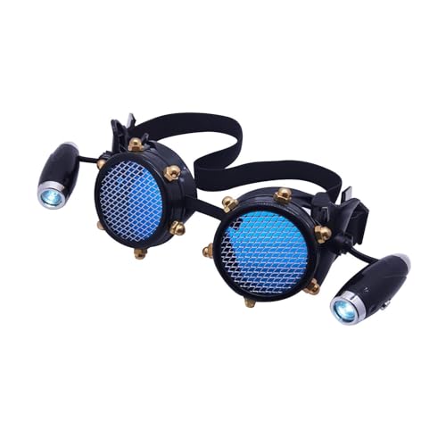 KIXZSAZ Modische Brille im Steampunk Stil mit klassischem Vintage Look für Halloween, Schwarz von KIXZSAZ