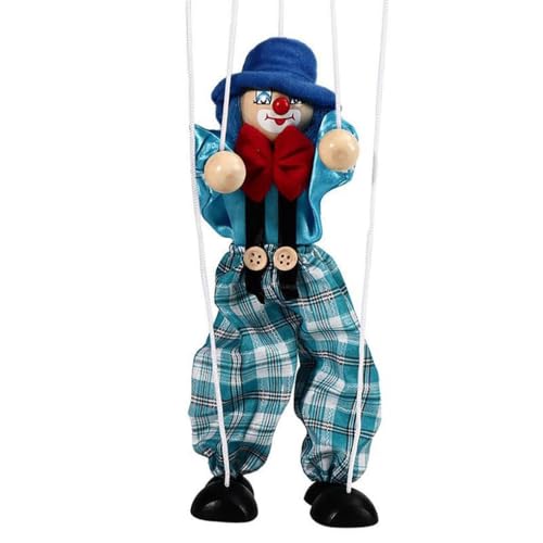 KIXZSAZ Pull Line Puppe, Vintage Handmarionette, Spielzeug, Eltern Kind Hands on Fähigkeit, Clown, Handarbeit, Spielzeug, Haushaltstheater, Blau KIXZSAZ Pull Line Puppe, Vintage Handmarionette, Spielzeug, Eltern Kind Hands on Fähigkeit, Clown, Handarbeit, Spielzeug, Haushaltstheater, Blau von KIXZSAZ