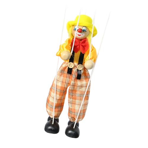 KIXZSAZ Pull Line Puppe, Vintage Handmarionette, Spielzeug, Eltern Kind Hands on Fähigkeit, Clown, Handarbeit, Spielzeug, Haushaltstheater, Gelb KIXZSAZ Pull Line Puppe, Vintage Handmarionette, Spielzeug, Eltern Kind Hands on Fähigkeit, Clown, Handarbeit, Spielzeug, Haushaltstheater, Gelb von KIXZSAZ