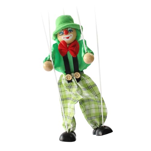 KIXZSAZ Pull Line Puppe, Vintage Handmarionette, Spielzeug, Eltern Kind Hands on Fähigkeit, Clown, Handarbeit, Spielzeug, Haushaltstheater, Grün KIXZSAZ Pull Line Puppe, Vintage Handmarionette, Spielzeug, Eltern Kind Hands on Fähigkeit, Clown, Handarbeit, Spielzeug, Haushaltstheater, Grün von KIXZSAZ