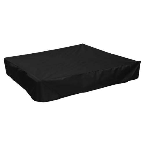 KIXZSAZ Sandkastenabdeckung, quadratisch, staubdicht, Oxford Stoff, wasserdicht, tragbar, für den Außenbereich, Strand, Park, Sandkasten, Sandüberdachung, Kordelzug, Schwarz, 180x180cm von KIXZSAZ