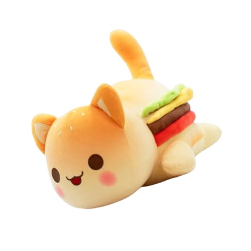 KIXZSAZ Sandwich Pommes Donut Plüschtiere Cartoon Flauschige Puppe Niedlicher Stil Schlafkissen Sammlung Spielzeug Party für Kinder Kinder, Sandwich von KIXZSAZ
