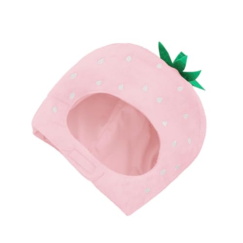 KIXZSAZ Weiche Erdbeerhut Cosplay Kopfbedeckung für die Feiertags Neujahrsparty. Verspielt und auffällig, Rosa, 28x35cm von KIXZSAZ