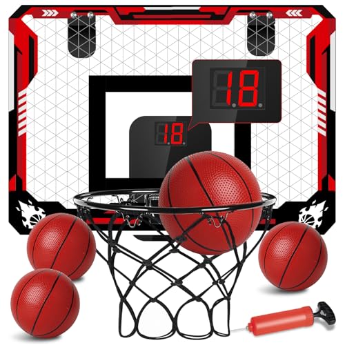 KIZJORYA Kinder Basketballkorb Indoor: Elektronischer Punktzähler, Mini-Basketballkorb mit 4 Bällen, Klappbare Tür-Basketballanlage - Tolles Geschenk für Kinder, Teens & Erwachsene ab 3 Jahren KIZJORYA Kinder Basketballkorb Indoor: Elektronischer Punktzähler, Mini-Basketballkorb mit 4 Bällen, Klappbare Tür-Basketballanlage - Tolles Geschenk für Kinder, Teens & Erwachsene ab 3 Jahren von KIZJORYA