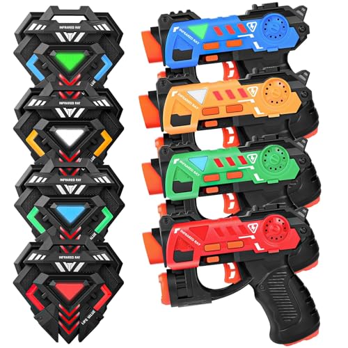 KIZJORYA Laser Tag Waffen mit Westen, Set von 4 - Mehrspieler Laser Tag Set für Kinder, Spielzeug für Jugendliche, Jungen und Mädchen - Outdoor-Spielzeug für Kinder KIZJORYA Laser Tag Waffen mit Westen, Set von 4 - Mehrspieler Laser Tag Set für Kinder, Spielzeug für Jugendliche, Jungen und Mädchen - Outdoor-Spielzeug für Kinder von KIZJORYA