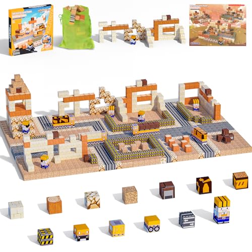 Magnetische Bausteine Blöcke, 100 Stück Magnetblöcke STEM Montessori Spielzeug für Kinder ab 3 Jahren, Konstruktion Magnetwürfel Spielzeug Geburtstag Weihnachts Geschenk für Jungen Mädchen 3-12 Jahren von KIZJORYA