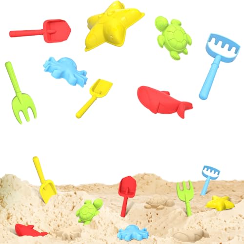 Strandspielzeug-Set für Kinder und Kleinkinder, 8-teilige Sandkastenwerkzeuge mit Meerestierformen und Schaufel-Set für Jungen Mädchen im Alter von 3-10 Jahren Strandspielzeug-Set für Kinder und Kleinkinder, 8-teilige Sandkastenwerkzeuge mit Meerestierformen und Schaufel-Set für Jungen Mädchen im Alter von 3-10 Jahren von KIZJORYA