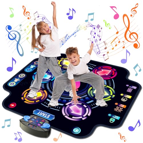 Tanzmatte für Kinder, einzigartiges elektronisches Tanzpad mit 6 Tasten und Bluetooth-9-Stufen, leuchtendes Musikspiel, Tanzspielzeug, Geburtstag für Mädchen und Jungen im Alter von 3–12 Jahren Tanzmatte für Kinder, einzigartiges elektronisches Tanzpad mit 6 Tasten und Bluetooth-9-Stufen, leuchtendes Musikspiel, Tanzspielzeug, Geburtstag für Mädchen und Jungen im Alter von 3–12 Jahren von KIZJORYA