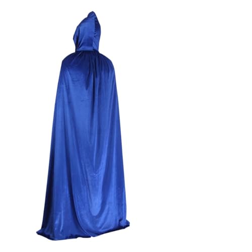 Hexenkostüm Cloak Robe Halloween Costume For Adults Witch Vampire Cosplay Party Dress Up(Blue with bag,70cm for kids) von KJBDQQH