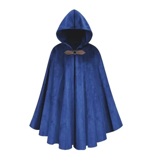 Hexenkostüm Deer Suede Cloak Halloween Vintage Battle Warrior Role-playing Costume Robe Special Use(Ring blue suede cloak,The price in other stores is low and the quality is poor my Amazon quality) von KJBDQQH