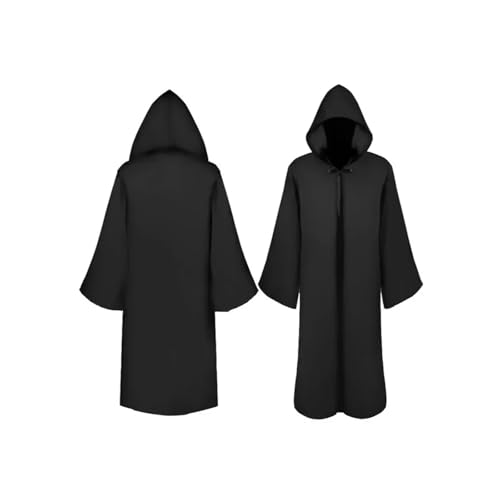 Hexenkostüm Halloween Robe Character Roleplay Hooded Cloak Costume Star Wars Event Party Special(Black,L) von KJBDQQH