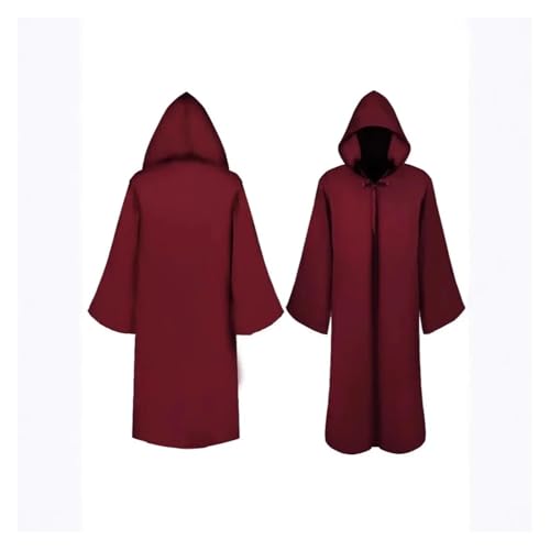 Hexenkostüm Halloween Robe Character Roleplay Hooded Cloak Costume Star Wars Event Party Special(Red,120) von KJBDQQH