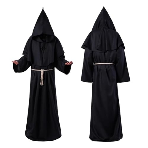 KJBDQQH Hexenkostüm Cloak Halloween Medieval Christian Robes Witch Cape Party Death Ghost Vampire Devil(L) von KJBDQQH