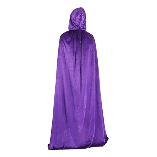 KJBDQQH Hexenkostüm Cloak Robe Halloween Costume For Adults Witch Vampire Cosplay Party Dress Up(PURPLE,170cm for adults) von KJBDQQH