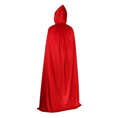 KJBDQQH Hexenkostüm Cloak Robe Halloween Costume For Adults Witch Vampire Cosplay Party Dress Up(Red,170cm for adults) von KJBDQQH