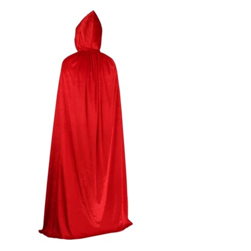 KJBDQQH Hexenkostüm Cloak Robe Halloween Costume For Adults Witch Vampire Cosplay Party Dress Up(Red with bag,170cm for adults) von KJBDQQH