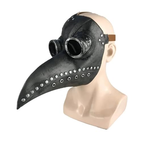 KJBDQQH Hexenkostüm Halloween Cloak Plague Doctor Mask Cosplay Costume Sorcerer Long Shirt Hooded Black Robe Adult(Color 06,155) von KJBDQQH