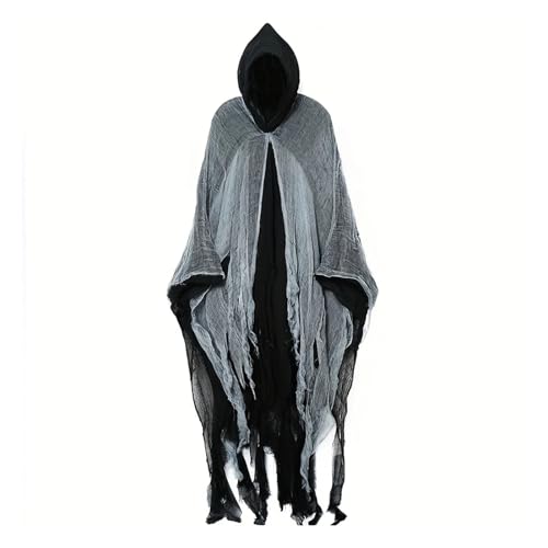 KJBDQQH Hexenkostüm Halloween Cloak Skeleton Clothes Mask Ghost House Chamber Of Secrets Dressing Up(Black) von KJBDQQH