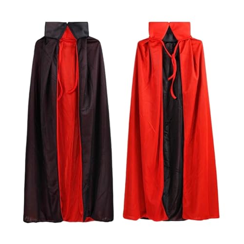 KJBDQQH Hexenkostüm Halloween Cloak for Adults Black and Red Stand-up Collar Death Costume Party(Stand1,90CM) von KJBDQQH