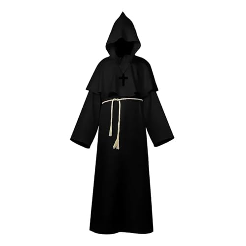 KJBDQQH Hexenkostüm Halloween Men's Medieval Monsters, Robots, Wizards, Priests, Costume(Color 01,M) von KJBDQQH