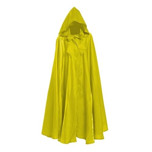 KJBDQQH Hexenkostüm Halloween Party Middle Ages Cloak Gothic Long Cape(Fluorescence Yellow) von KJBDQQH