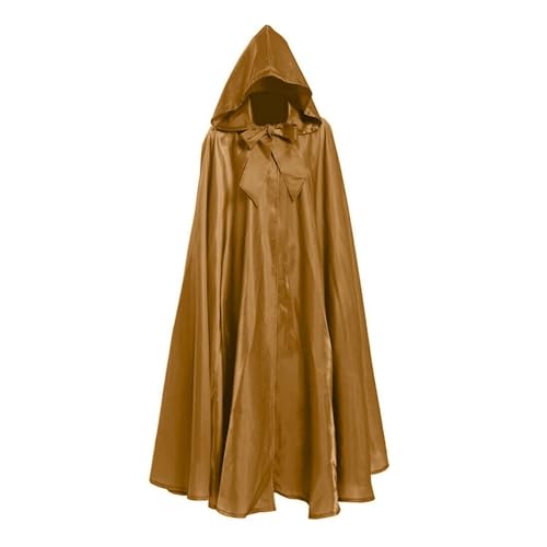 KJBDQQH Hexenkostüm Halloween Party Middle Ages Cloak Gothic Long Cape(Ginger) von KJBDQQH