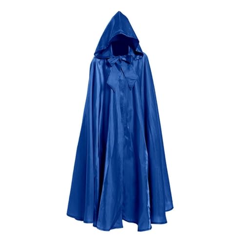 KJBDQQH Hexenkostüm Halloween Party Middle Ages Cloak Gothic Long Cape(Navy) von KJBDQQH