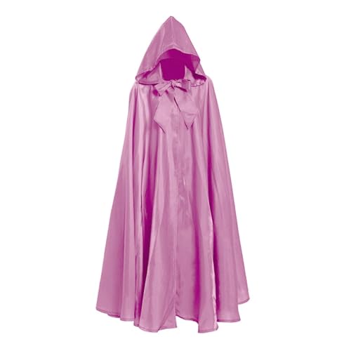 KJBDQQH Hexenkostüm Halloween Party Middle Ages Cloak Gothic Long Cape(Pink) von KJBDQQH