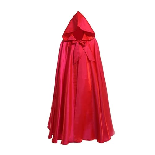 KJBDQQH Hexenkostüm Halloween Party Middle Ages Cloak Gothic Long Cape(Red) von KJBDQQH