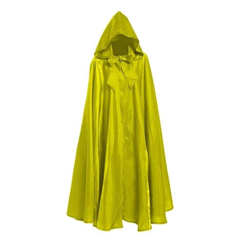 KJBDQQH Hexenkostüm Halloween Party Middle Ages Cloak Gothic Long Cape(Yellow) von KJBDQQH
