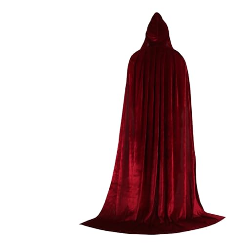 KJBDQQH Hexenkostüm Hood Cloa Long Cape Halloween Party Women Men Adult Mage Witchcraft Wicca Robe Conceal(Color 3,70cm) von KJBDQQH