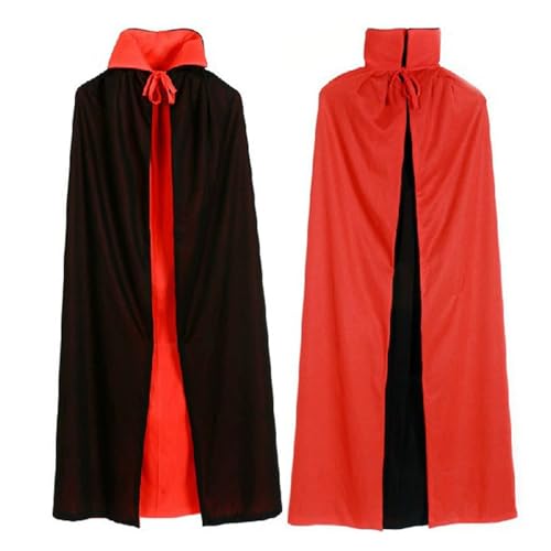 KJBDQQH Hexenkostüm Hood Cloak Cosplay Medieval Long Cape Halloween Party Women Men Adult Mage Witchcraft(Collar Cloak,90cm) von KJBDQQH