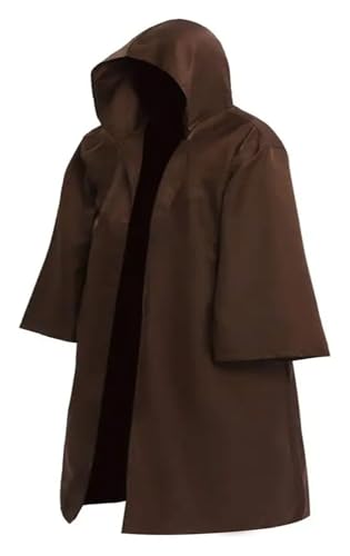 KJBDQQH Hexenkostüm Hooded Robe Halloween Cloak Cosplay Costumes Brown costumes(Brown,XXL) von KJBDQQH