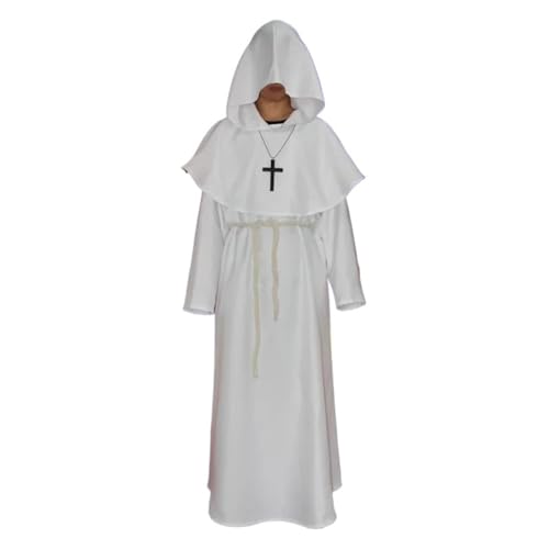 KJBDQQH Hexenkostüm Knight Medieval Hooded Monk Costume Wizard Costumes(Costumes A,L) von KJBDQQH