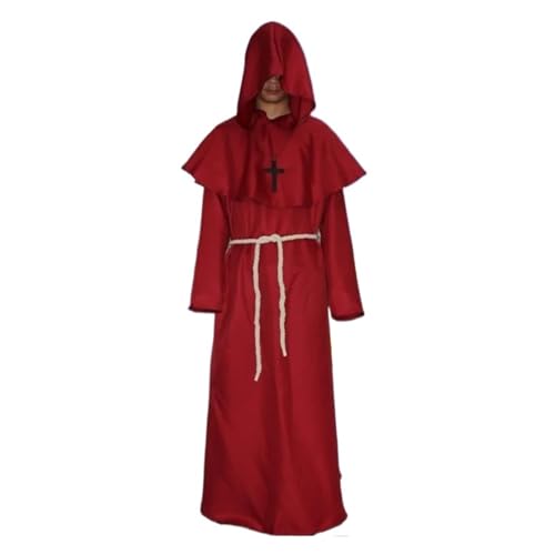 KJBDQQH Hexenkostüm Knight Medieval Hooded Monk Costume Wizard Costumes(Costumes C,S) von KJBDQQH