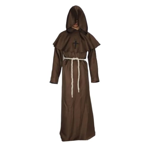 KJBDQQH Hexenkostüm Knight Medieval Hooded Monk Costume Wizard Costumes(Costumes D,L) von KJBDQQH
