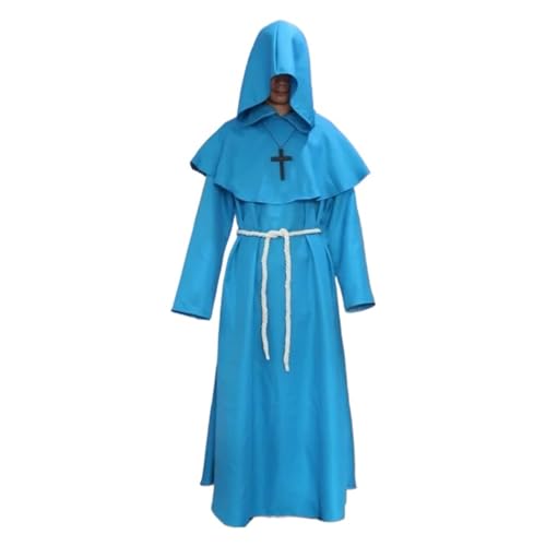 KJBDQQH Hexenkostüm Knight Medieval Hooded Monk Costume Wizard Costumes(Costumes E,XL) von KJBDQQH