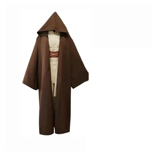 KJBDQQH Hexenkostüm Knight Star Cosplay War Skywalker Costume Replica Rob Cloak Halloween Party Outfits Clothes(Brown Set,4XL) von KJBDQQH