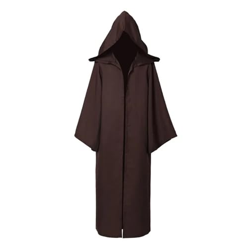 KJBDQQH Hexenkostüm Mens Knight Brown Cloak Robe Hooded Costume Halloween Hood costumes(Khaki,XL_STAR WARS) von KJBDQQH