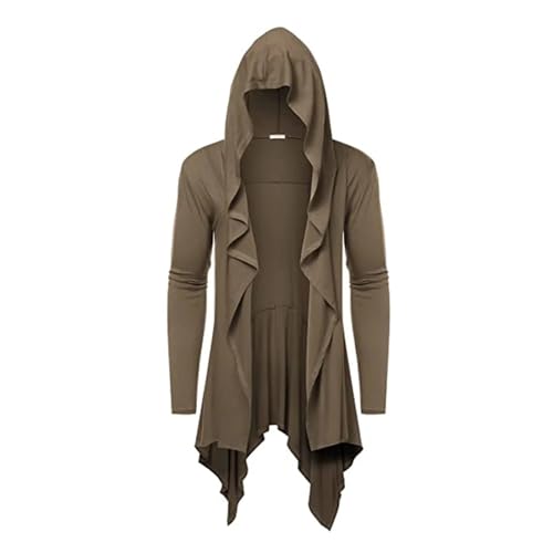 KJBDQQH Hexenkostüm Vintage Hooded Jacket For Men Long Cardigan Halloween Party Cape(Color-A,L) von KJBDQQH